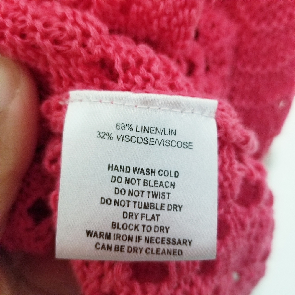 Open knit cardigan, perfect for layering, watermelon pink color - Picture 11 of 14